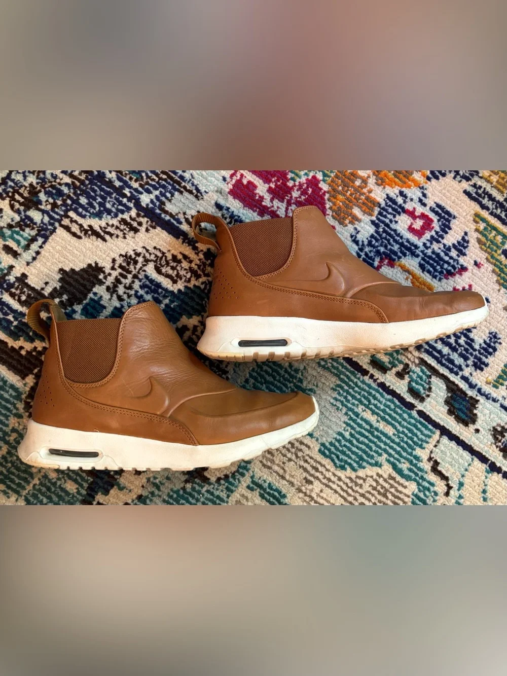 Nike Air Max Thea Mid Ale Brown Leather Chelsea Boots Women’s 7.5 859550-200